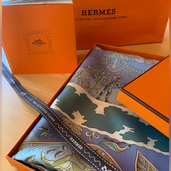 Hermes “Rives fertiles” 100% Silk Scarf - Picture 2 of 8